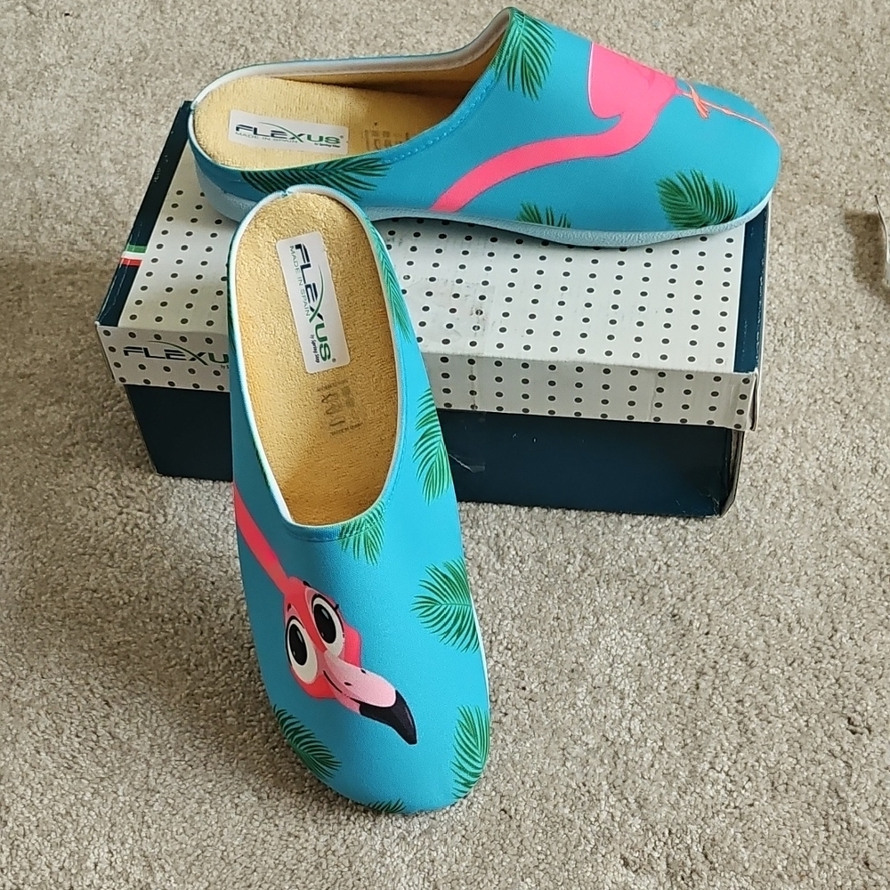 NIB Flexus Clogs By Spring Step 41 Flamingo 🦩 Miss Beaks Turquoise